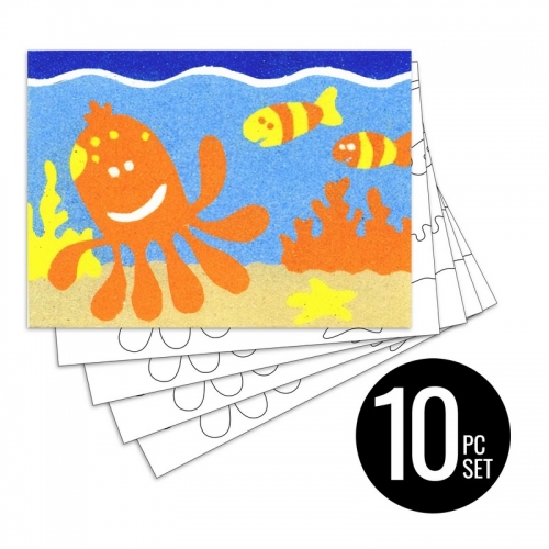 Peel 'N Stick Sand Art Board #18 - Octopus & Friends Multi Set *SHIPPING INCLUDED via USPS within USA*
